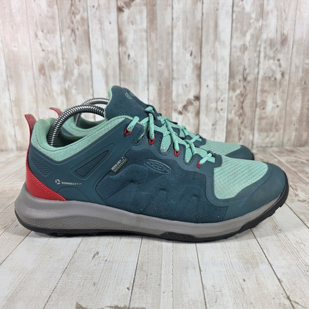 KEEN Waterproof Hiking Trail Running Shoes Women Size 10 Teal Red Konnectfit